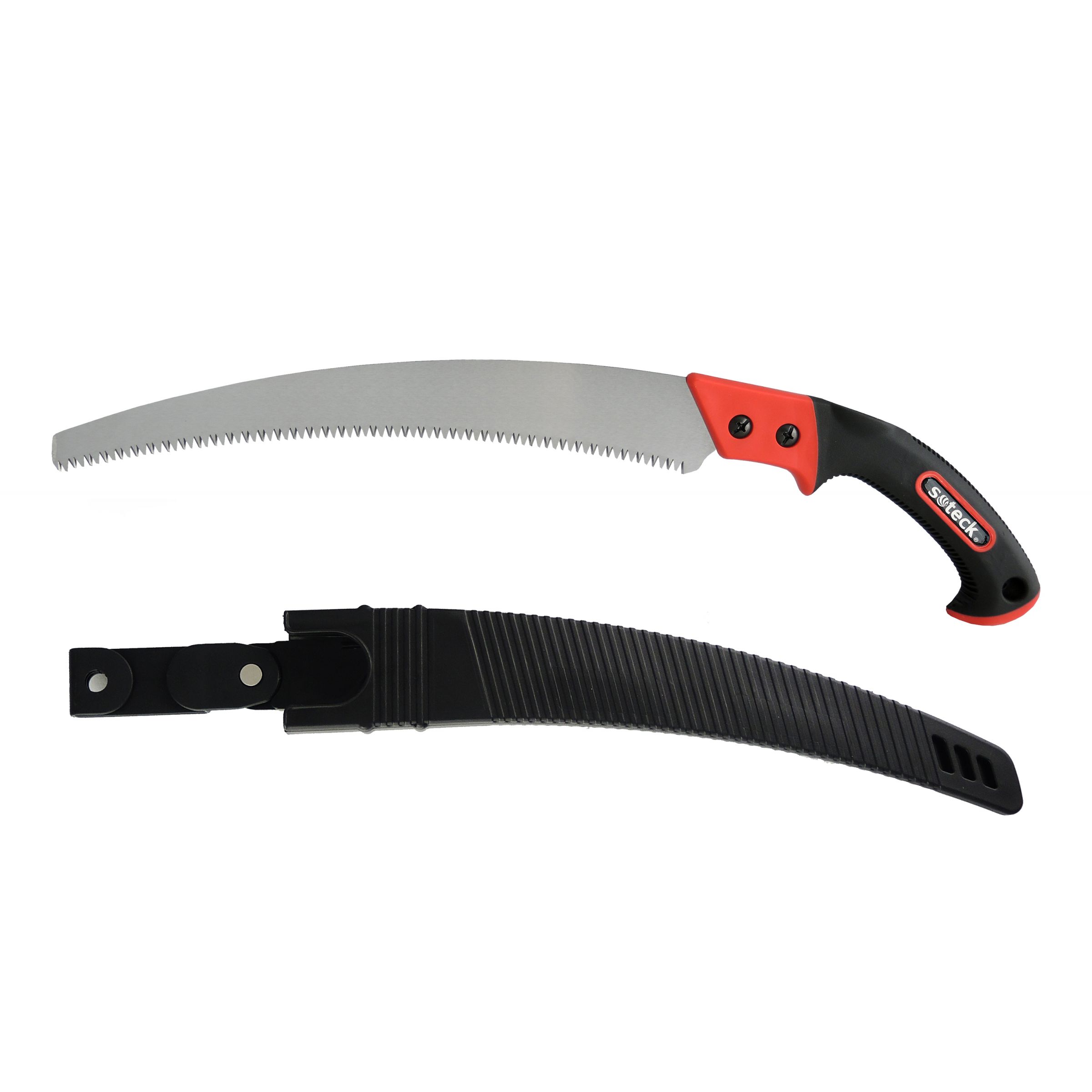 Curved Blade Pruning Hand Saw with a Plastic Sheath Soteck A